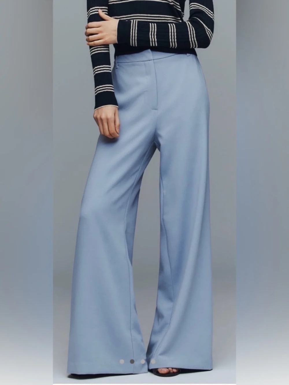 Anthropologie Maeve Flat-Front Trousers CLASSIC WIDE-LEG PANTS LAVENDER nwt